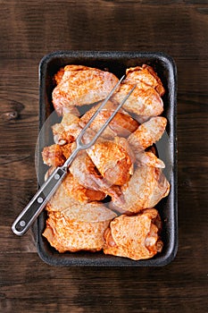 Raw Marinated chicken for BBQ