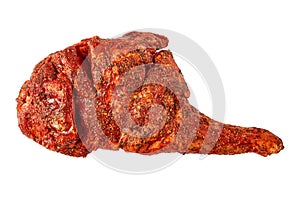 Raw marinated whole shoulder of lamb