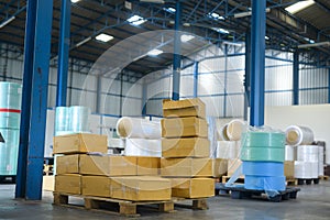 Raw material for medical industrial Factory  in Warehouse background