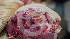 Raw meat, awaiting its culinary destiny. Selective focus