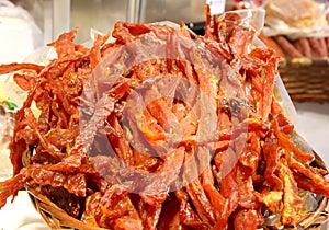 raw meat called Coppette a typical dish of Lazio Region in Italy