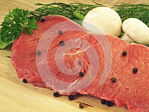Raw meat, closeup