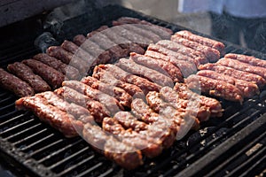 Raw meat, mici, mititei, cevapcici, pork meat rolls