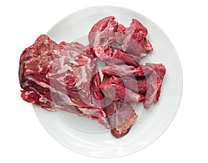 Raw meat on plate