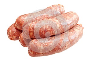 Raw meat sausages photo