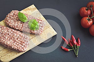 Raw meat steak cutlet for burger