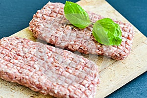 Raw meat steak cutlet for burger