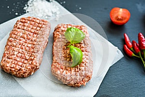 Raw meat steak cutlet for burger