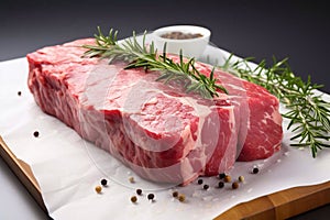 Raw meat for steak. Generative AI