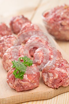 Raw meatballs photo