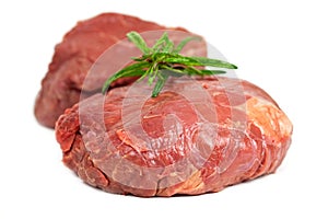 Raw mignon steak,isolated on white