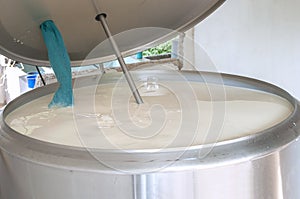 Raw milk vat photo