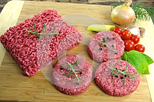 Raw minced beef meat photo