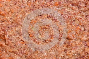 Raw minced meat on cutlets