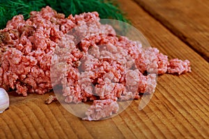 Raw Minced meat with Ground beef. Minced meat close up