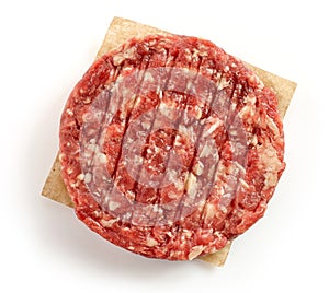 Raw minced meat for making a burger