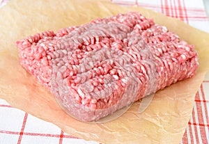 Raw minced pork meat photo