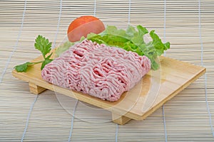 Raw minced pork meat