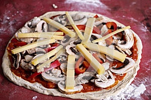 raw mushroom pizza