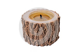 raw natural ash tree wood tea light candle holder house home ero waste decoration photo