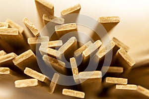 A bunch of raw noodles