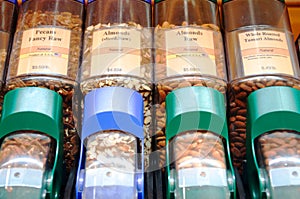 Raw Nut Varieties In Bulk Dispensers