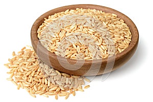 Raw oats isolated on the white background