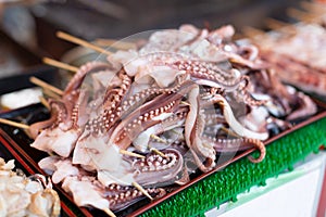 Raw octopus, Japanese street food