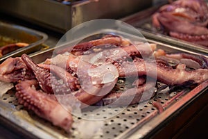 Raw octopus tenticles