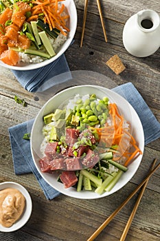 Raw Organic Ahi Tuna Poke Bowl