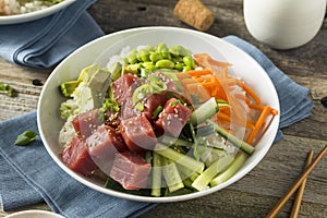Raw Organic Ahi Tuna Poke Bowl photo