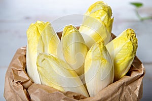 Raw organic belgian or french endive