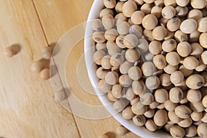 Raw Organic Dry Soy Beans against a Background