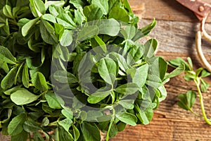 Raw Organic Fenugreek Methi Leaves photo