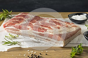 Raw Organic Pork Belly Meat photo