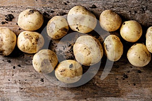 Raw organic potatoes