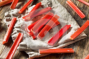 Raw Organic Red Rhubard Sticks