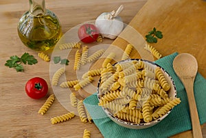 raw pasta ingredients for italian pasta