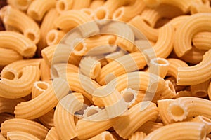 Raw pasta macaroni