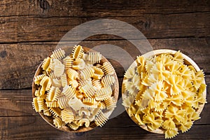 Raw Pasta such as Radiatori and Farfalle