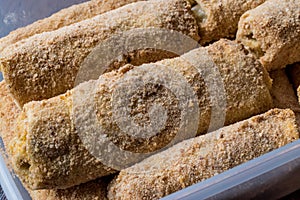 Raw Pastry with breadcrumbs / Chinese Egg Rolls