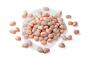 Raw peanut kernel on white