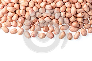 Raw peanut kernel on white