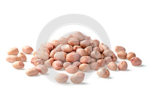 Raw peanut kernel on white