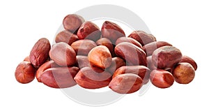 Raw peanuts close-up with clipping path