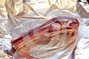 Raw peppered beef brisket