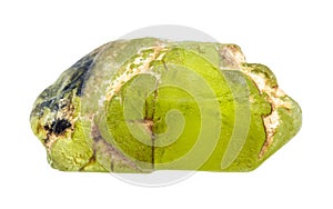 raw peridot crystal isolated on white