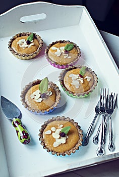 Raw persimmom squash pies