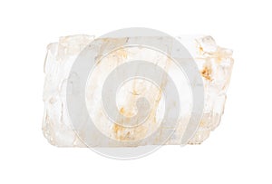 raw Petalite (castorite) crystal isolated on white photo