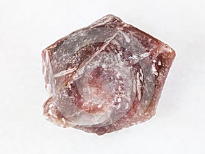 raw pink Flint stone (Chalcedony) on white